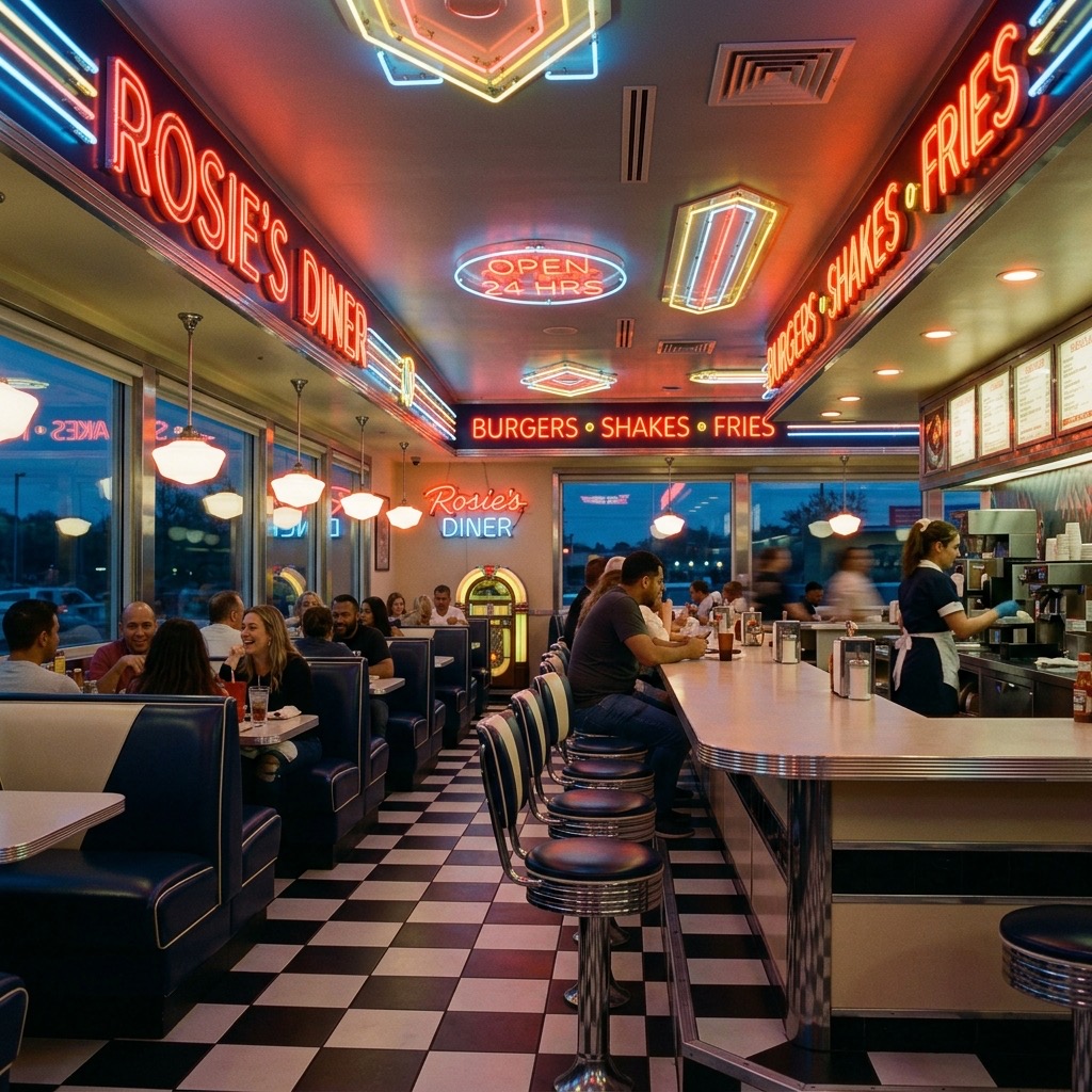 Classic diner interior